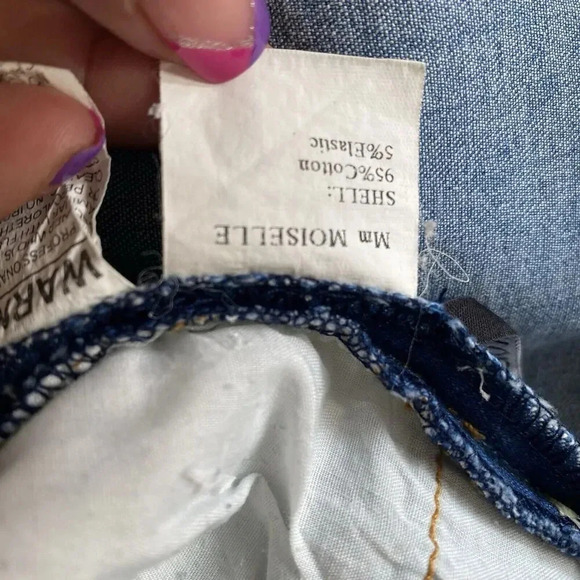 Moiselle Y2K Jeans Women 0/W27 Floral Embroidered Light Wash Blue Fray Hem Fairy - Picture 6 of 14